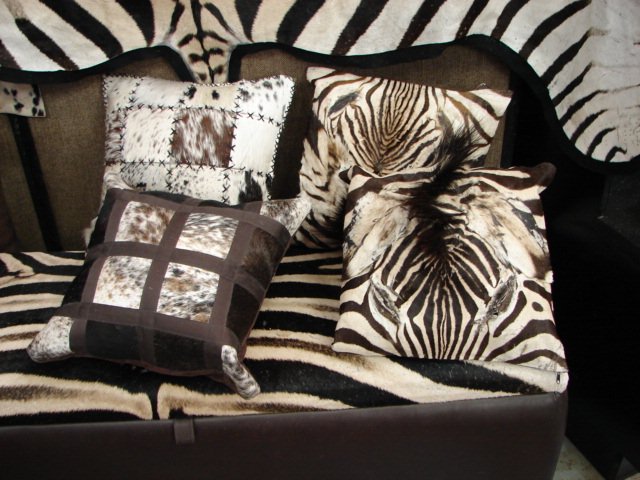 Zebra skin cushions